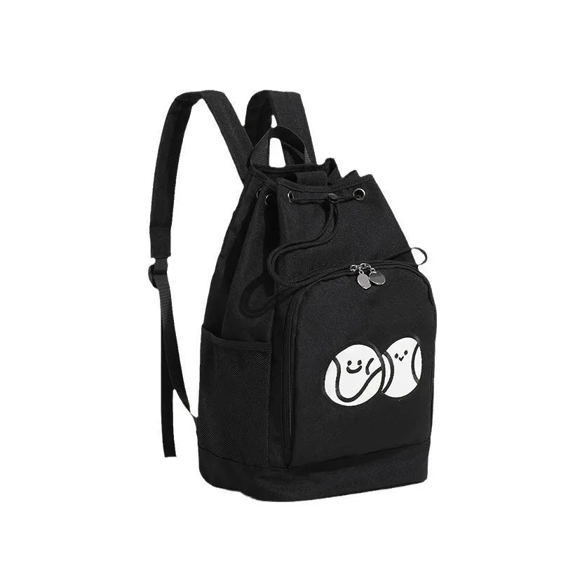 Large capacity waterproof canvas badminton bag for outdoor sports, black colour, free size design