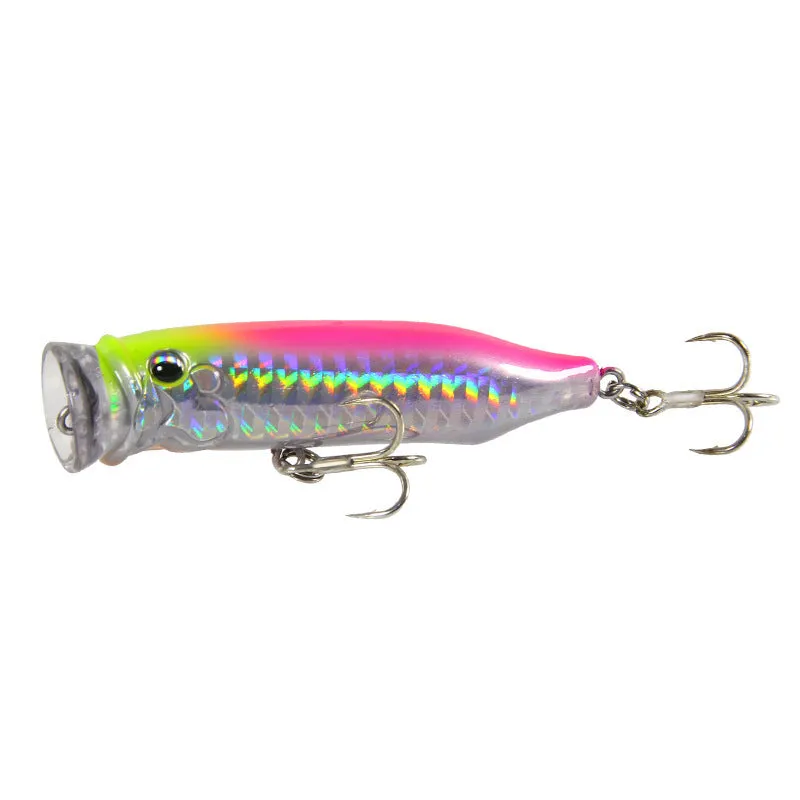 Floating simulation fake bait freshwater fishing lure in multiple colours on surface