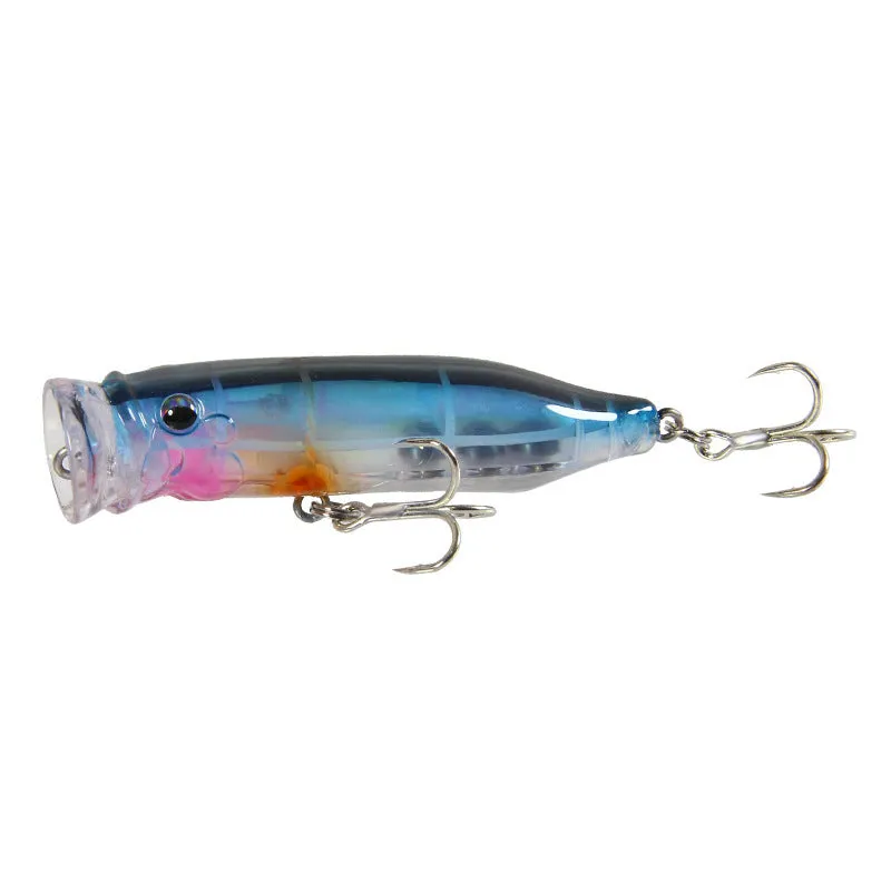 Floating simulation fake bait freshwater fishing lure in multiple colours on surface