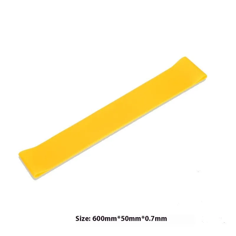 Silicone yoga tension strap in multiple colours with 600mm length and 50mm width on white background