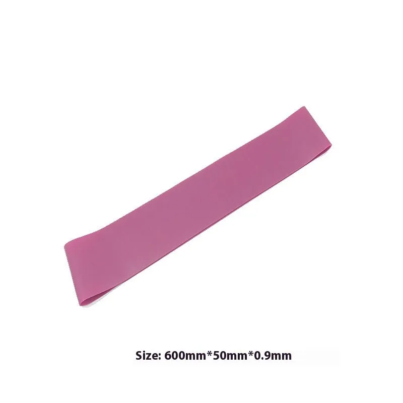 Silicone yoga tension strap in multiple colours with 600mm length and 50mm width on white background