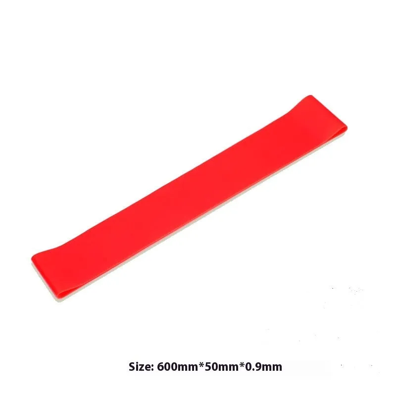 Silicone yoga tension strap in multiple colours with 600mm length and 50mm width on white background