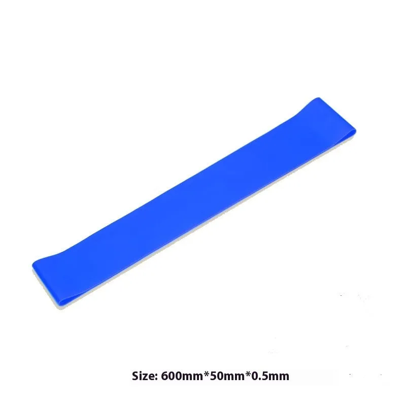 Silicone yoga tension strap in multiple colours with 600mm length and 50mm width on white background
