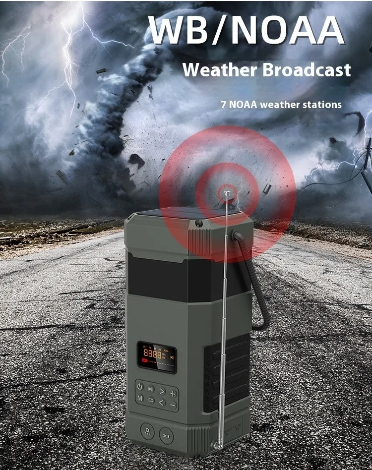 Hand power generation solar radio Bluetooth speaker camping lantern with crank and solar panel
