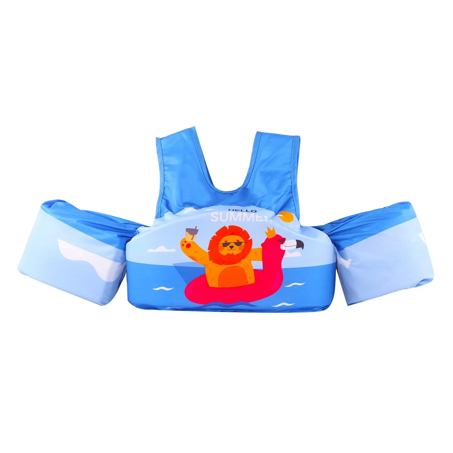 Cartoon children's arm swimming ring in polyester with lengthened design for swimming stability
