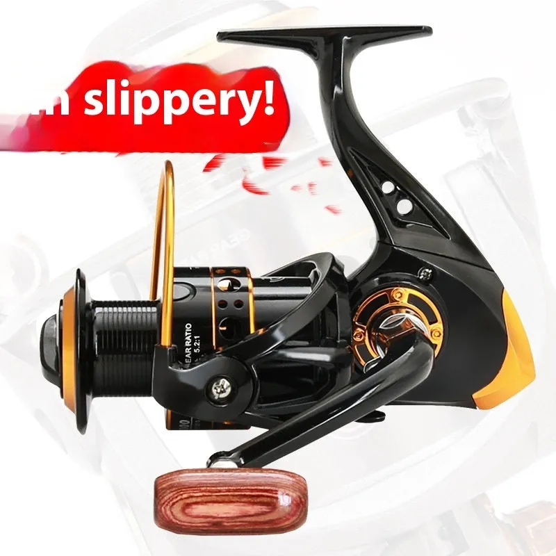 DC all-metal spool fishing reel in gray gold finish, 3000 model size