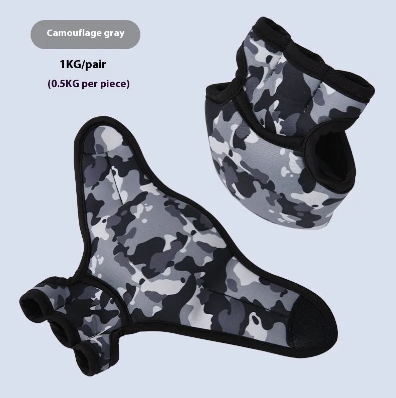 Camouflage heavyweight sandbag training gloves for running and boxing, with 1kg weight option