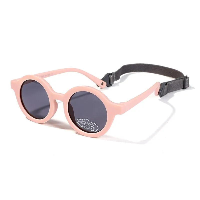 Children's round frame sunglasses with polarised TAC lenses and soft TPEE frame for ages 0-3 years