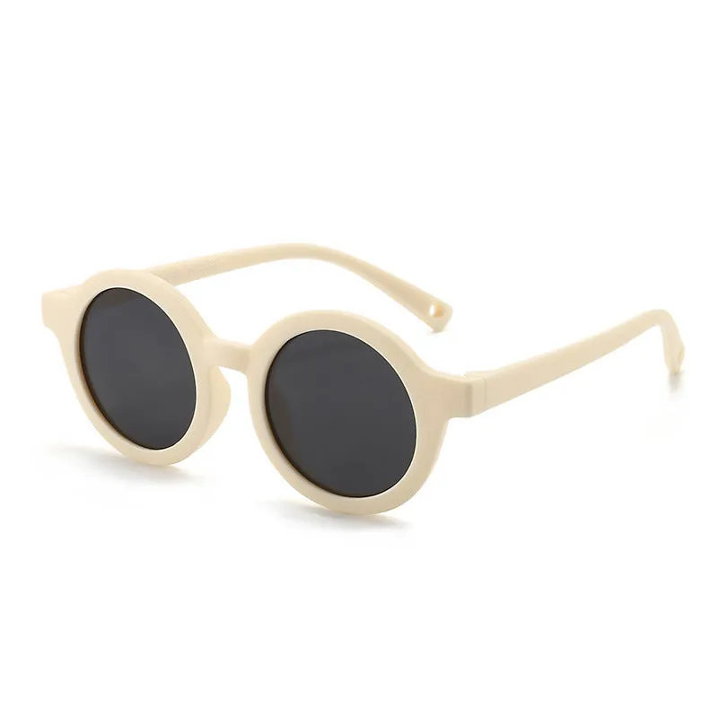Children's round frame sunglasses with polarised TAC lenses and soft TPEE frame for ages 0-3 years