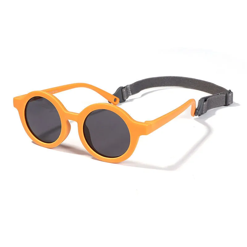 Children's round frame sunglasses with polarised TAC lenses and soft TPEE frame for ages 0-3 years