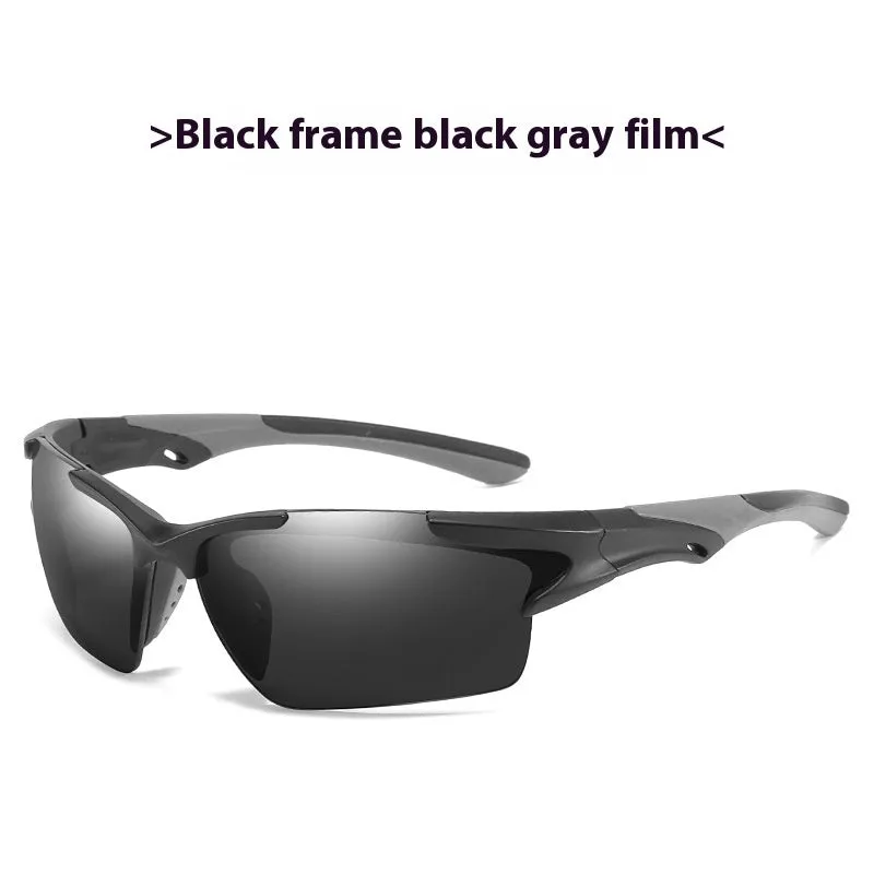 Men's unisex sports sunglasses with colourful film lenses for driving fishing and cycling