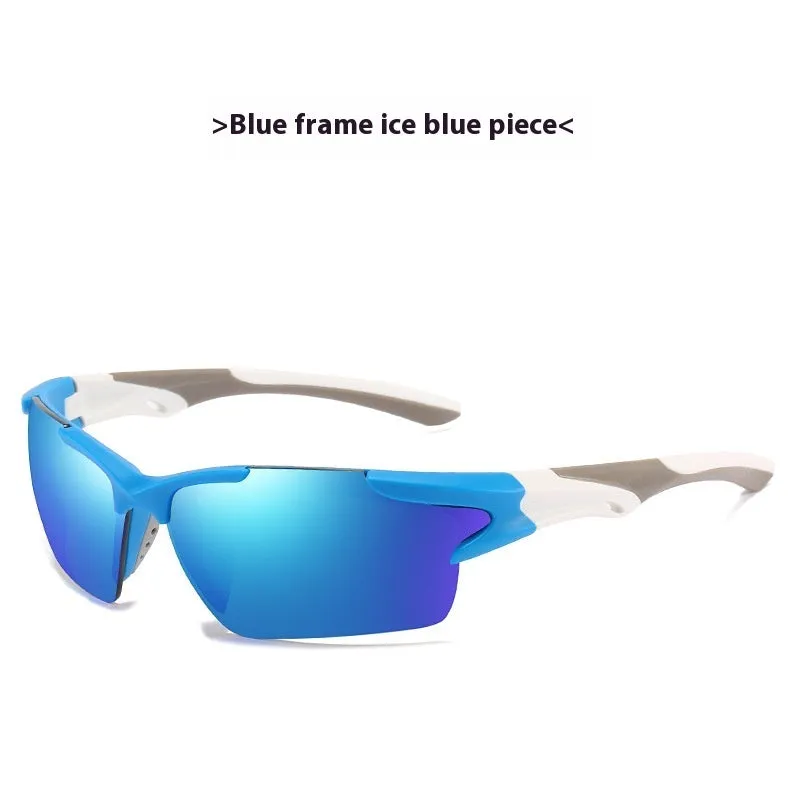 Men's unisex sports sunglasses with colourful film lenses for driving fishing and cycling
