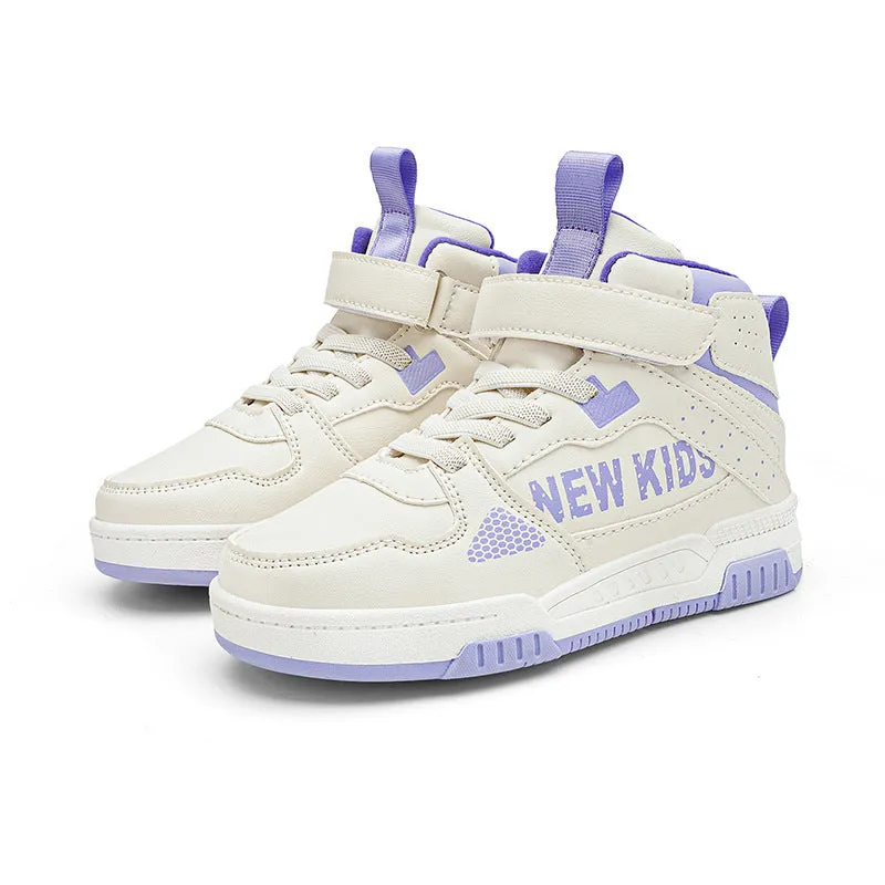 Children's buckle fastening street sneakers in beige green, available in sizes 28-39