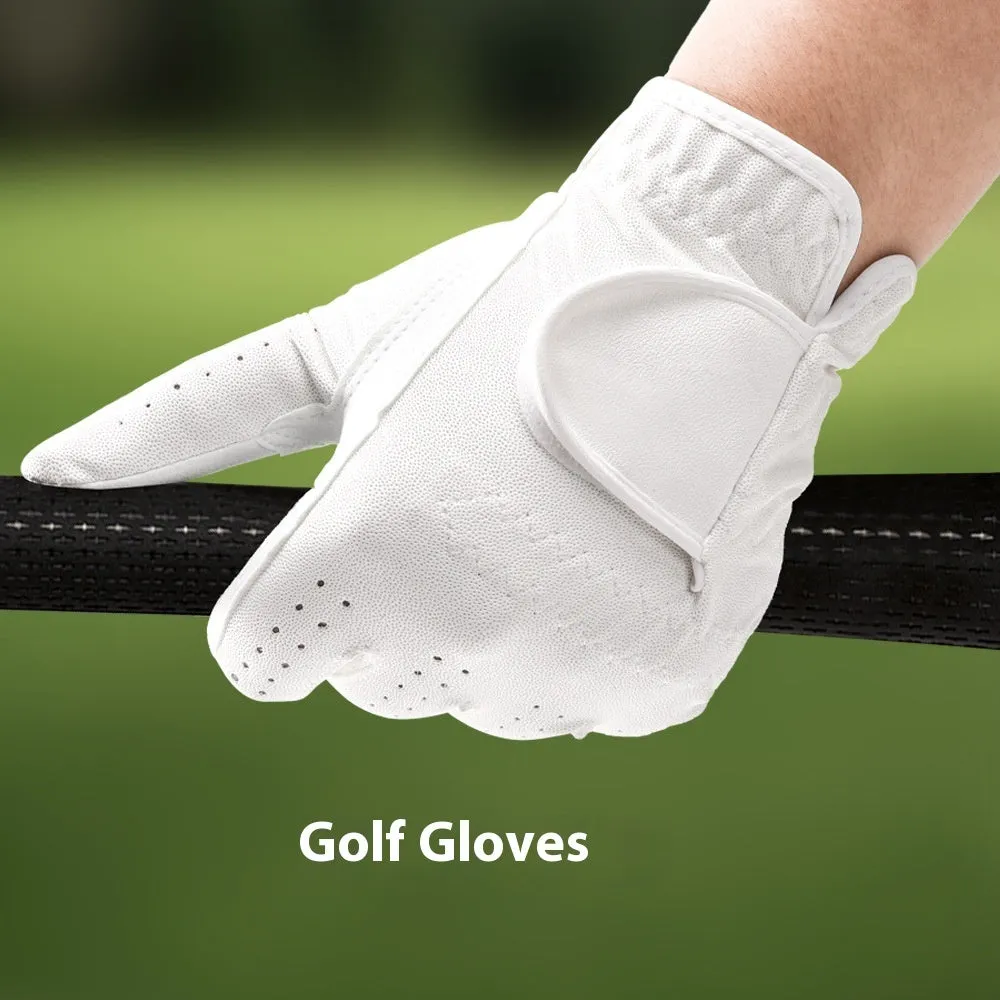 White suede PU golf gloves size 20 for men and women sports protection