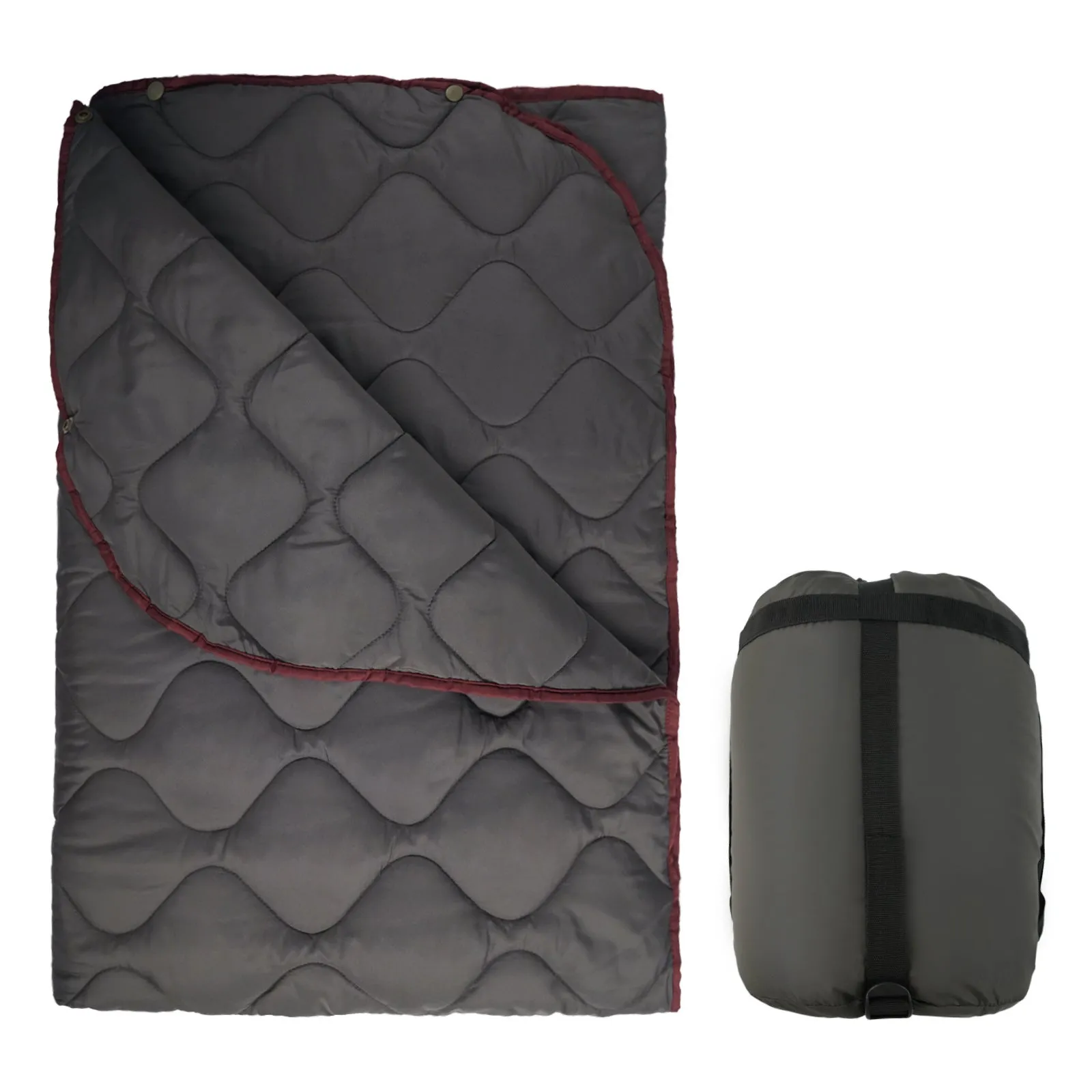Multi-functional camouflage quilt for outdoor camping with envelope construction