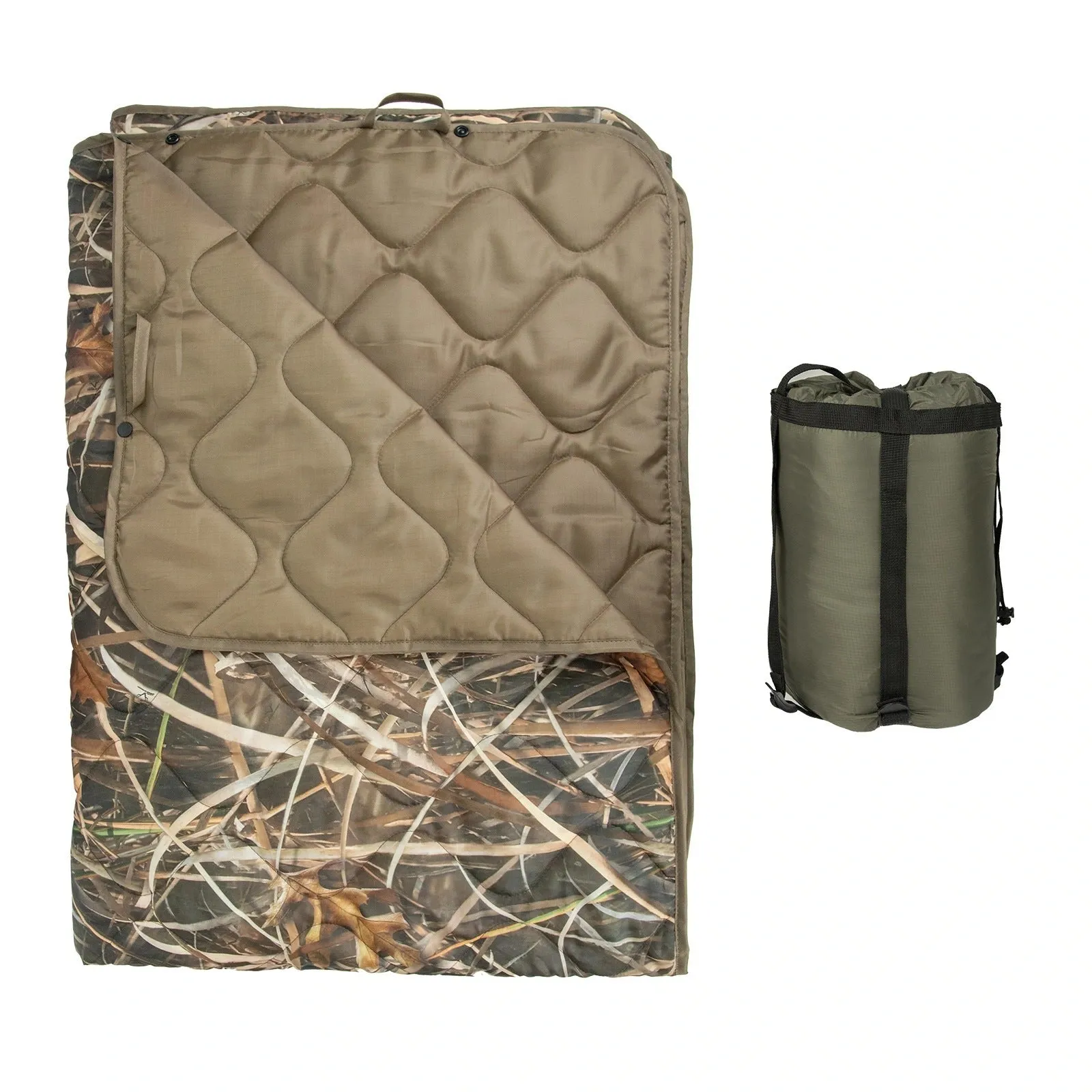Multi-functional camouflage quilt for outdoor camping with envelope construction