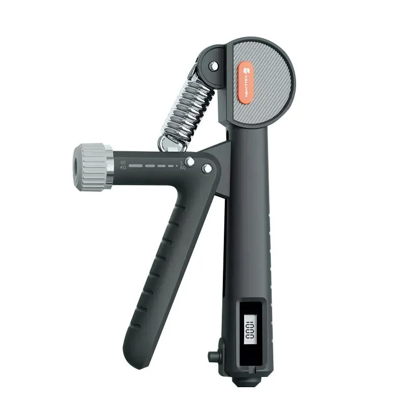 Adjustable hand grip strengthener in ABS plastic, shown in ivory white, dark black, and army green colour options.