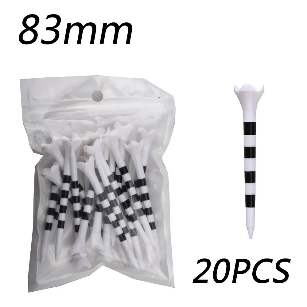 Plastic golf tee with spike stripe print in 70mm or 83mm size for golf practice