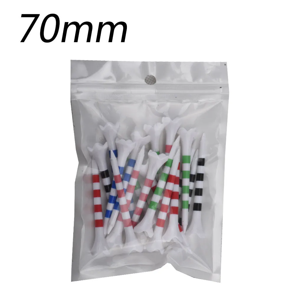 Plastic golf tee with spike stripe print in 70mm or 83mm size for golf practice