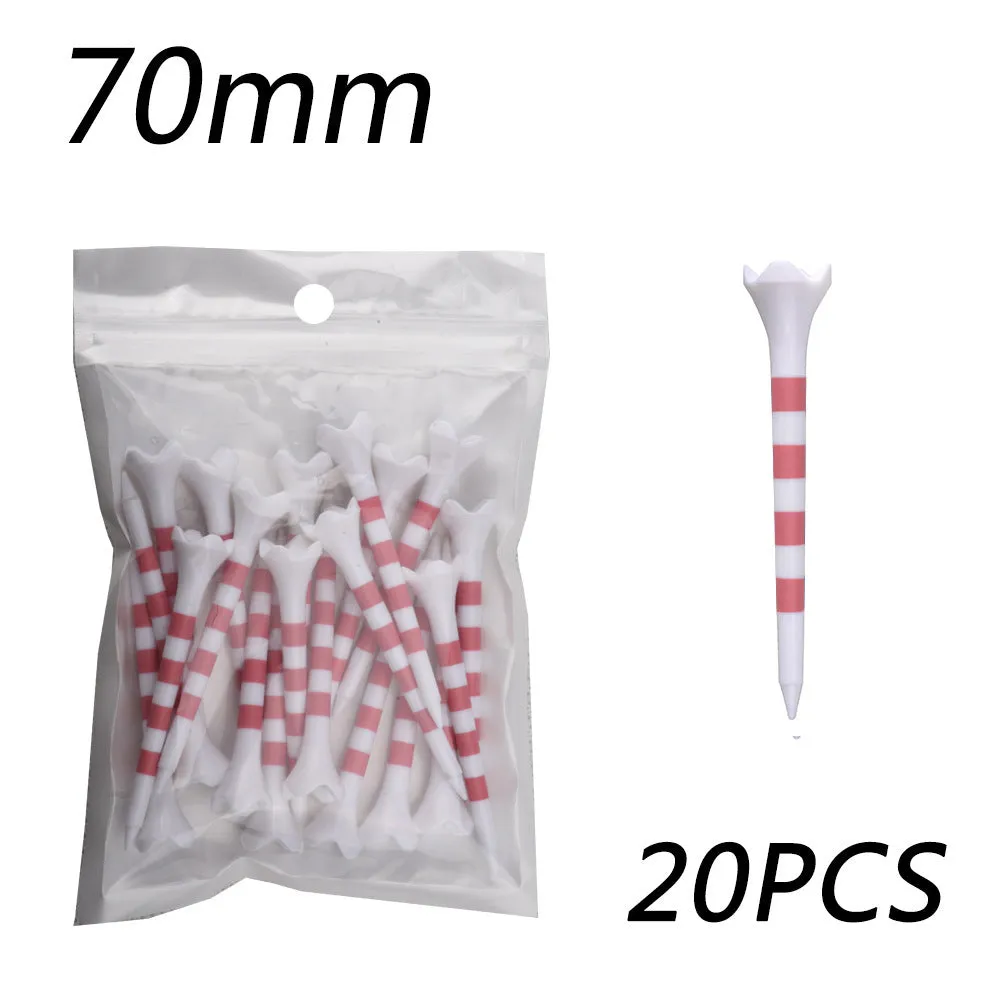 Plastic golf tee with spike stripe print in 70mm or 83mm size for golf practice