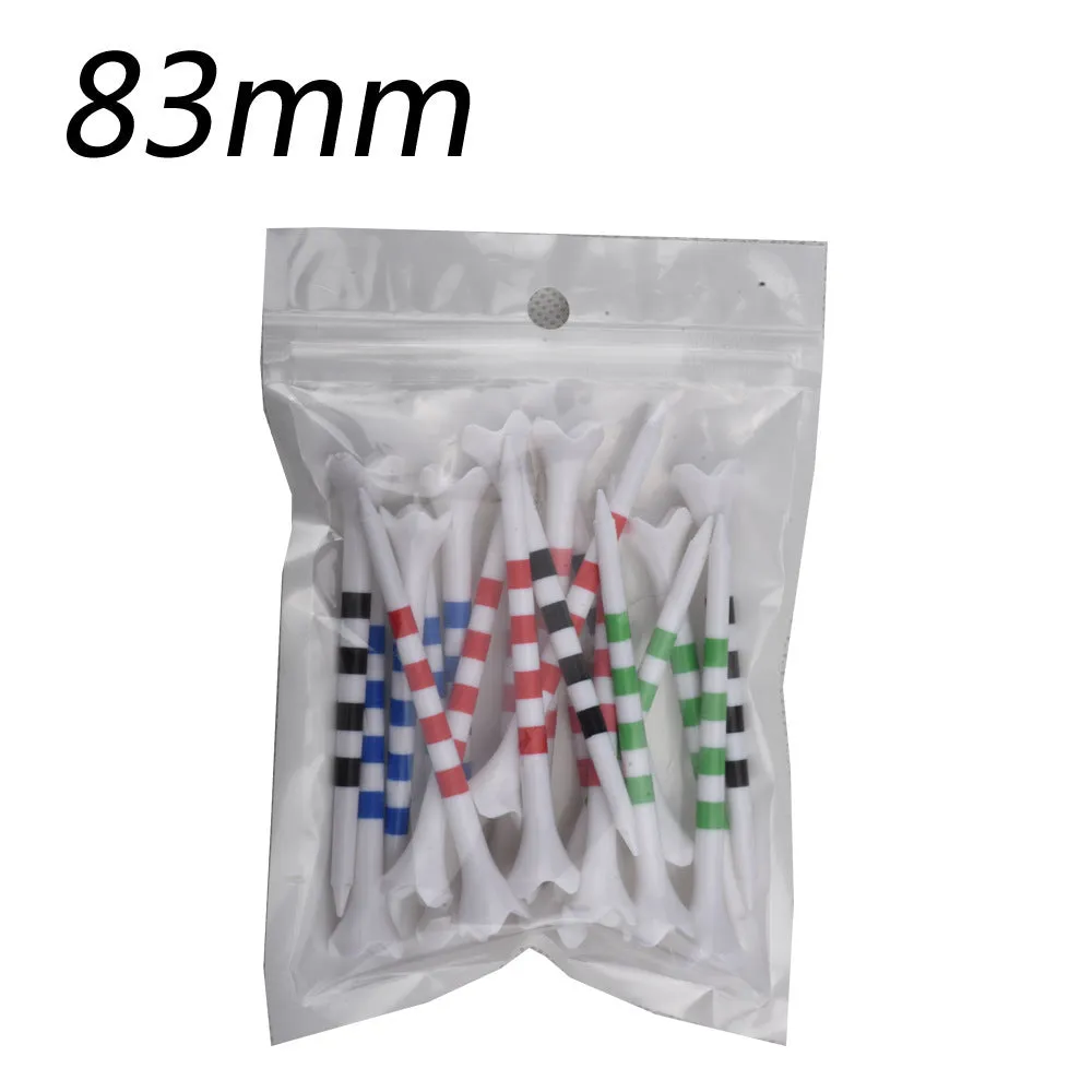 Plastic golf tee with spike stripe print in 70mm or 83mm size for golf practice