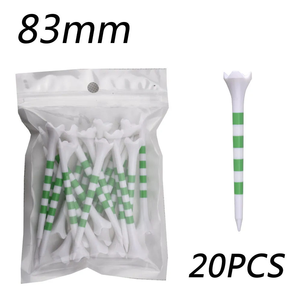 Plastic golf tee with spike stripe print in 70mm or 83mm size for golf practice