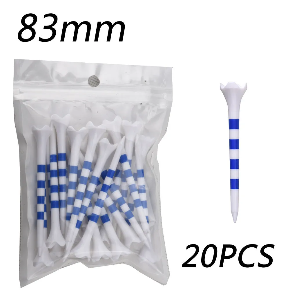 Plastic golf tee with spike stripe print in 70mm or 83mm size for golf practice