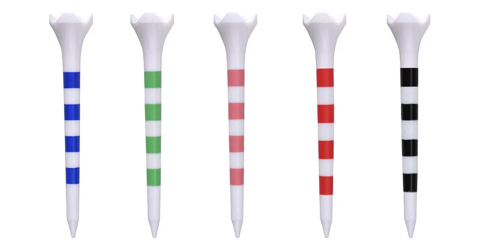 Plastic golf tee with spike stripe print in 70mm or 83mm size for golf practice