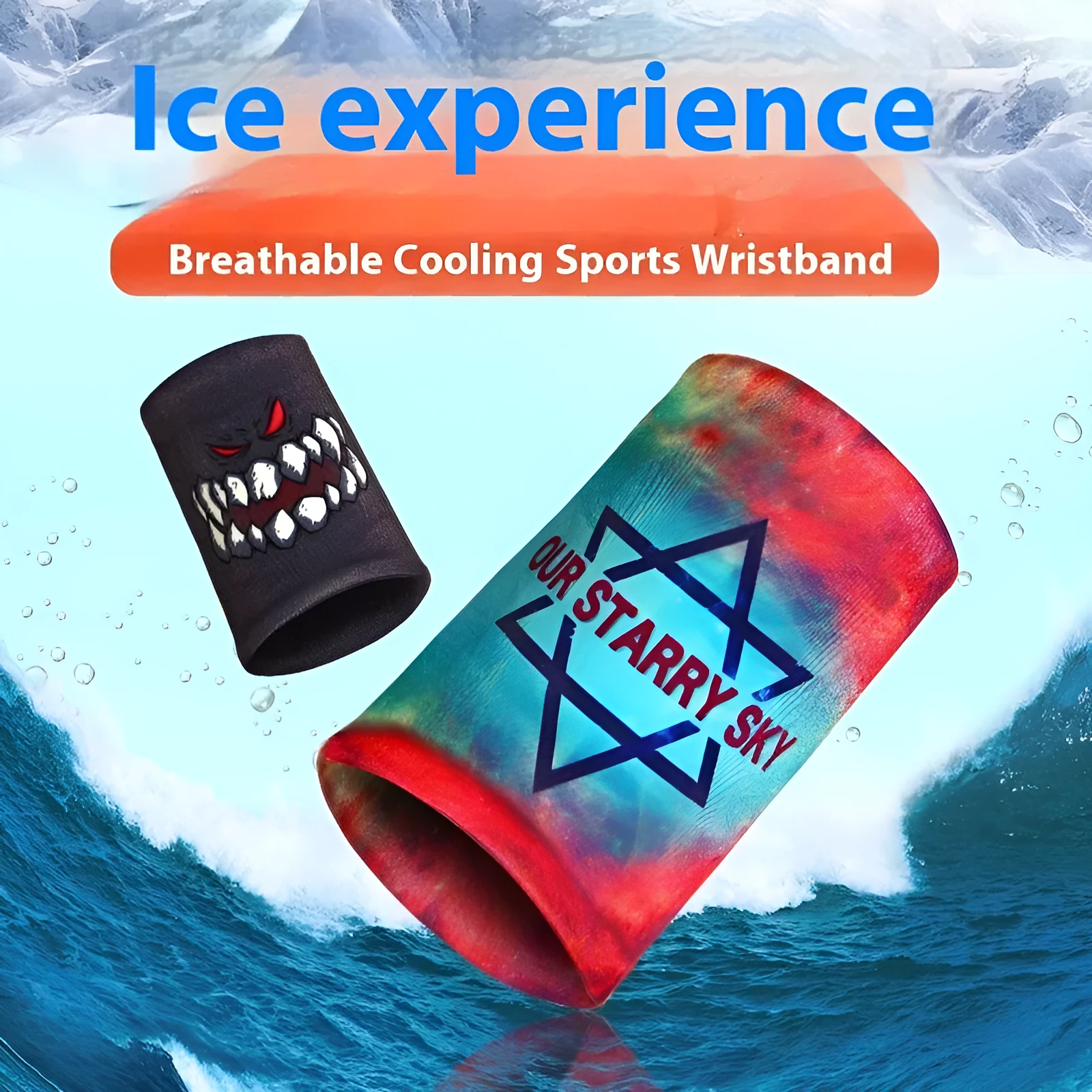 Colourful Starry Sky elastic sweat-absorbing basketball wristband wrist guard on fabric background
