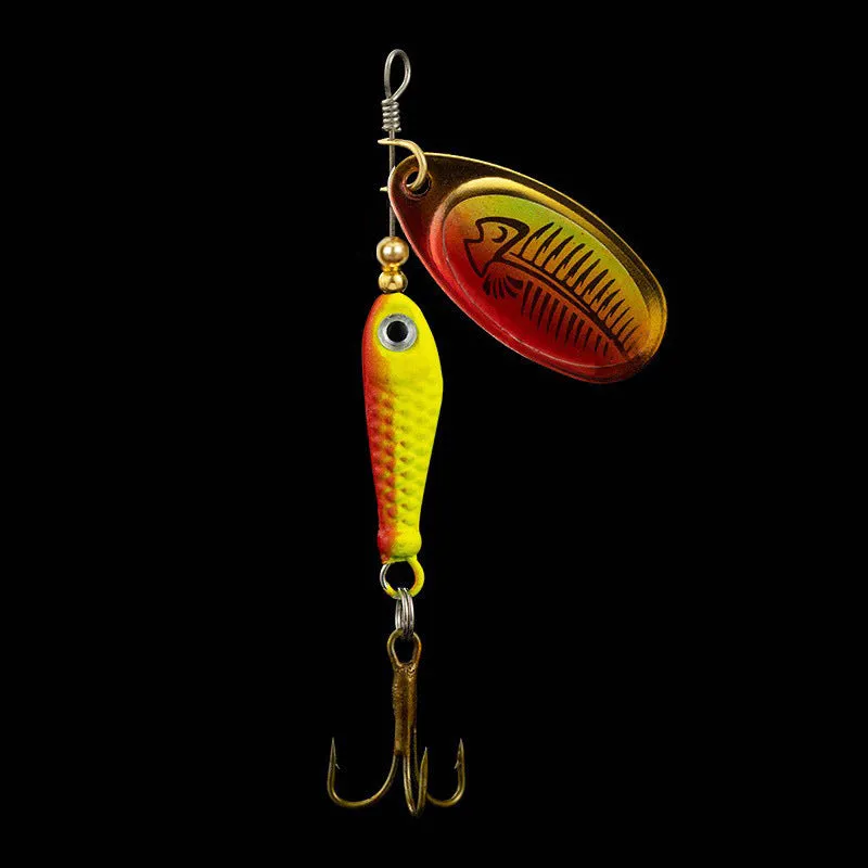 Rotating sequins hand-cranking metal composite simulation fishing lure in blue, size 9g 7cm