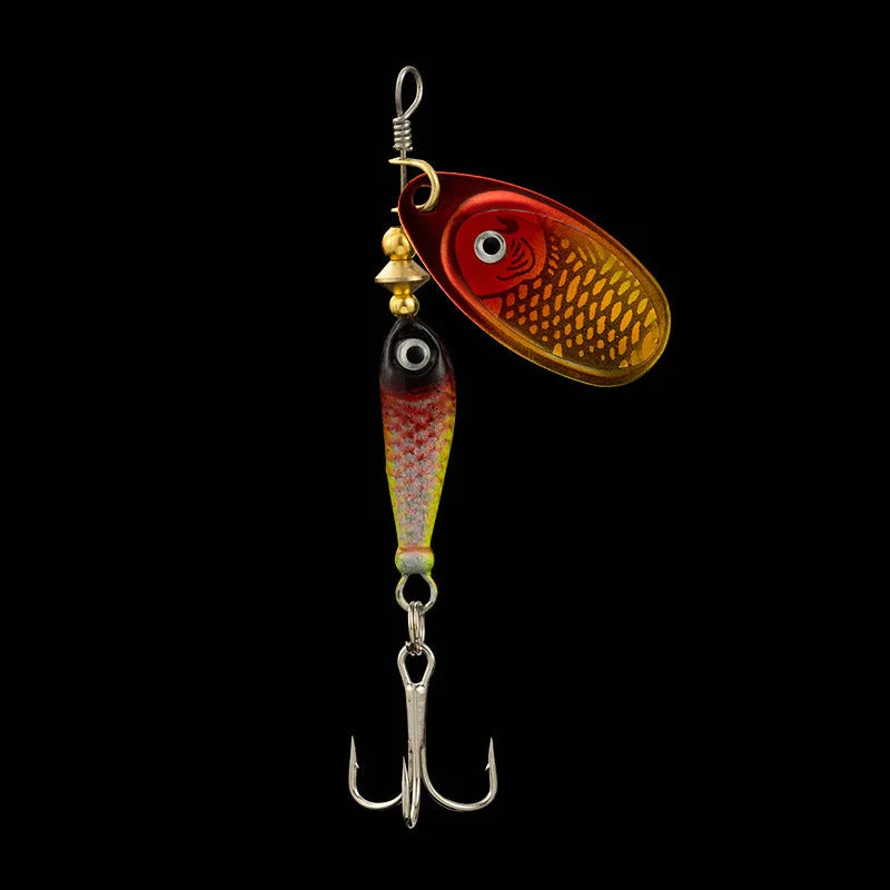 Rotating sequins hand-cranking metal composite simulation fishing lure in blue, size 9g 7cm