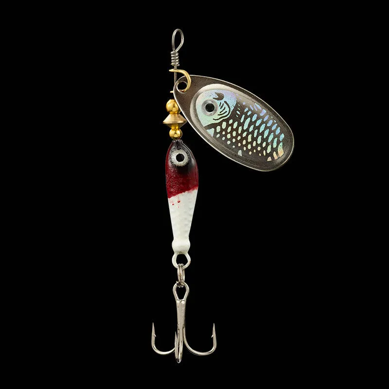 Rotating sequins hand-cranking metal composite simulation fishing lure in blue, size 9g 7cm