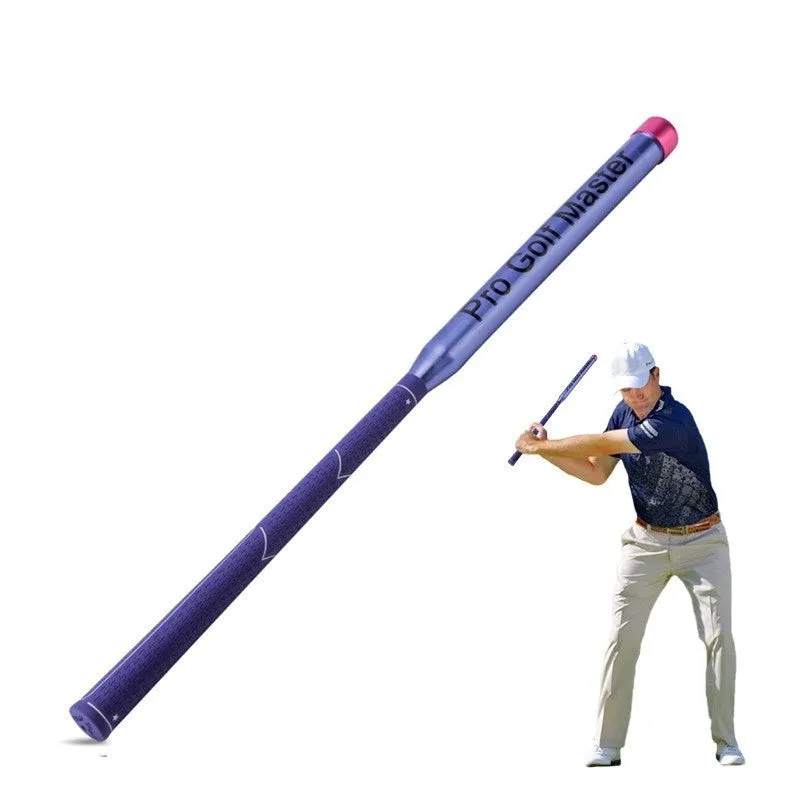 Golf training club with sound swing link on grass for swing practice