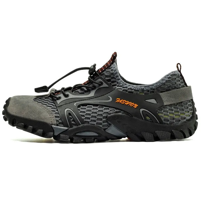Men's five finger upstream swimming beach shoes in black, quick-drying, non-slip, lightweight, sizes 37-50