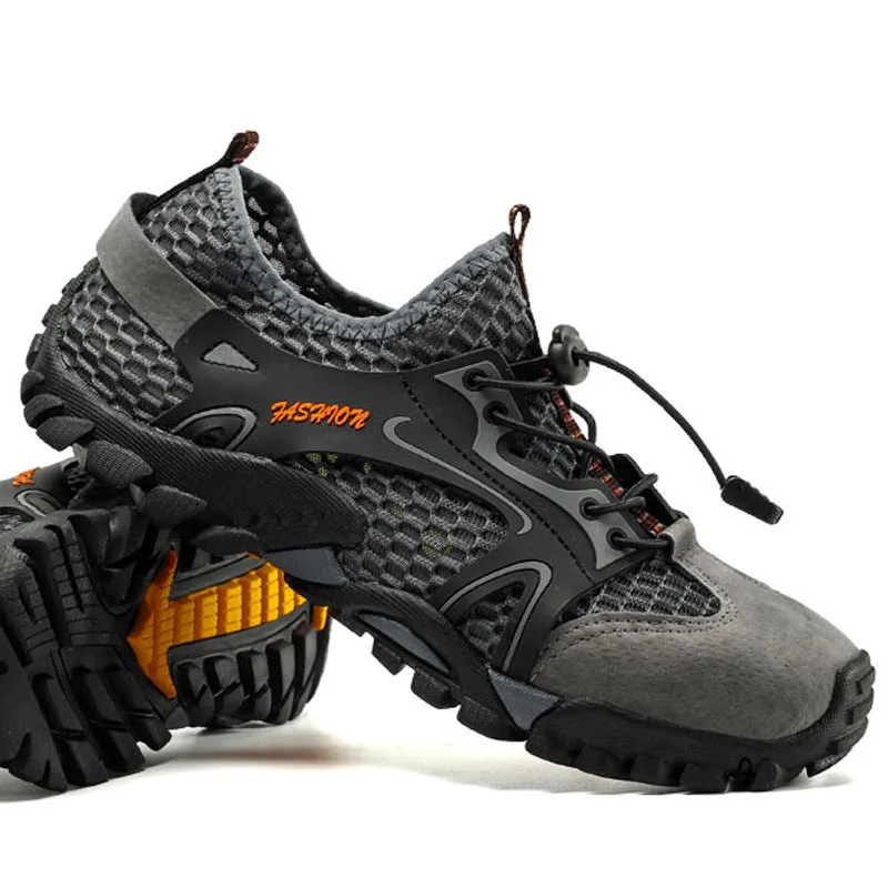 Men's five finger upstream swimming beach shoes in black, quick-drying, non-slip, lightweight, sizes 37-50