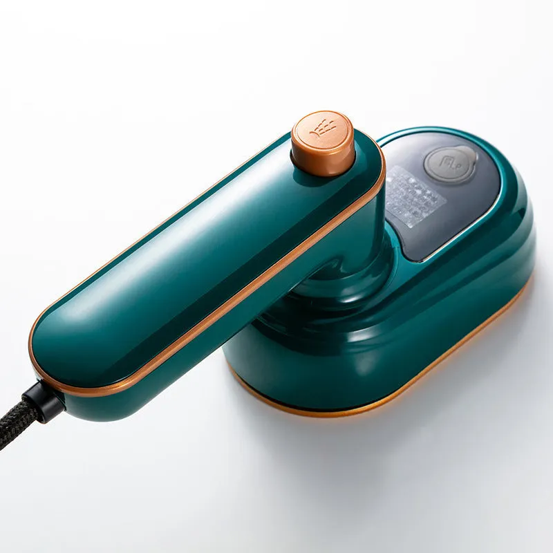 Mini water spray ironing machine folding travel portable electric iron in dark green and white