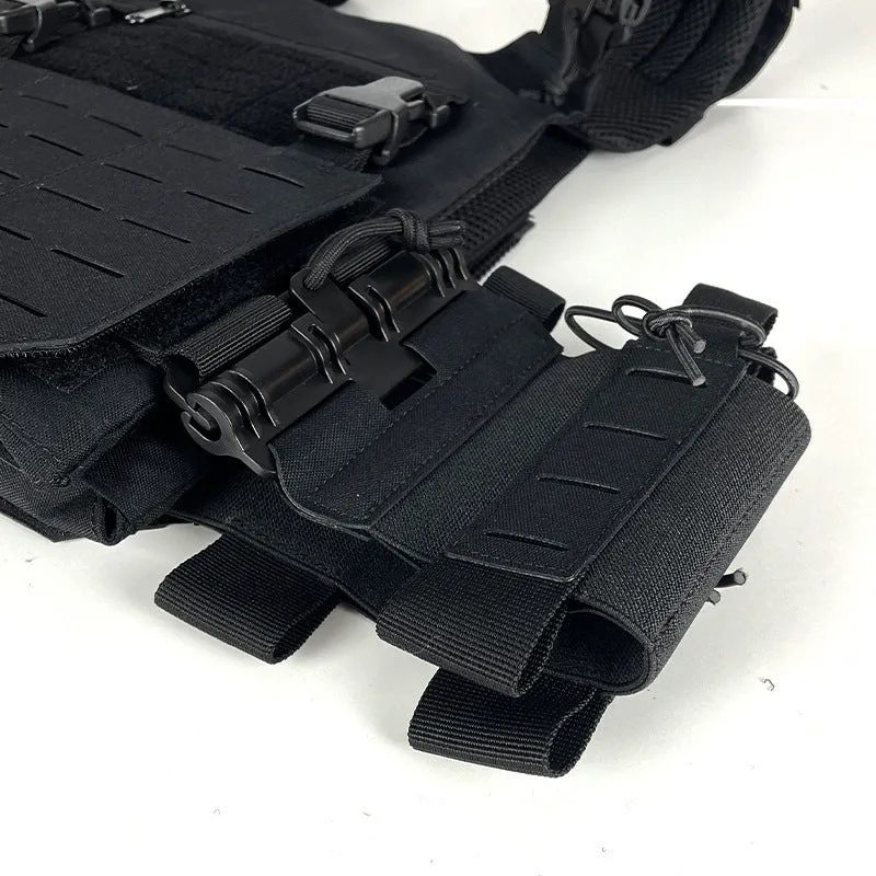 Quick release multifunctional breathable Oxford cloth tactical vest in free size, solid colour, spring use