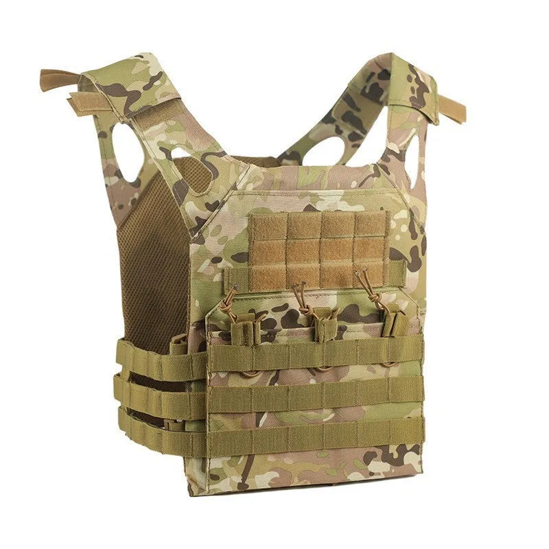 Quick release multifunctional breathable Oxford cloth tactical vest in free size, solid colour, spring use