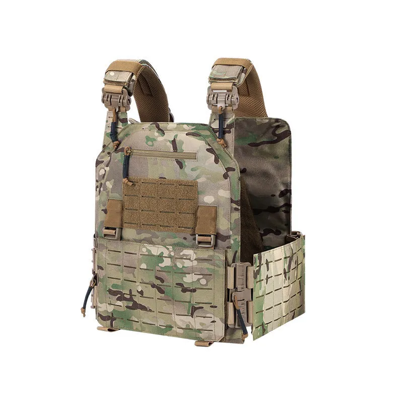Quick release multifunctional breathable Oxford cloth tactical vest in free size, solid colour, spring use