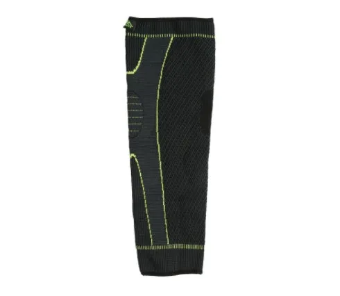 High-elastic knitted sports kneepad in black with anti-skid pressurised design, polyester fibre material, size M-3XL
