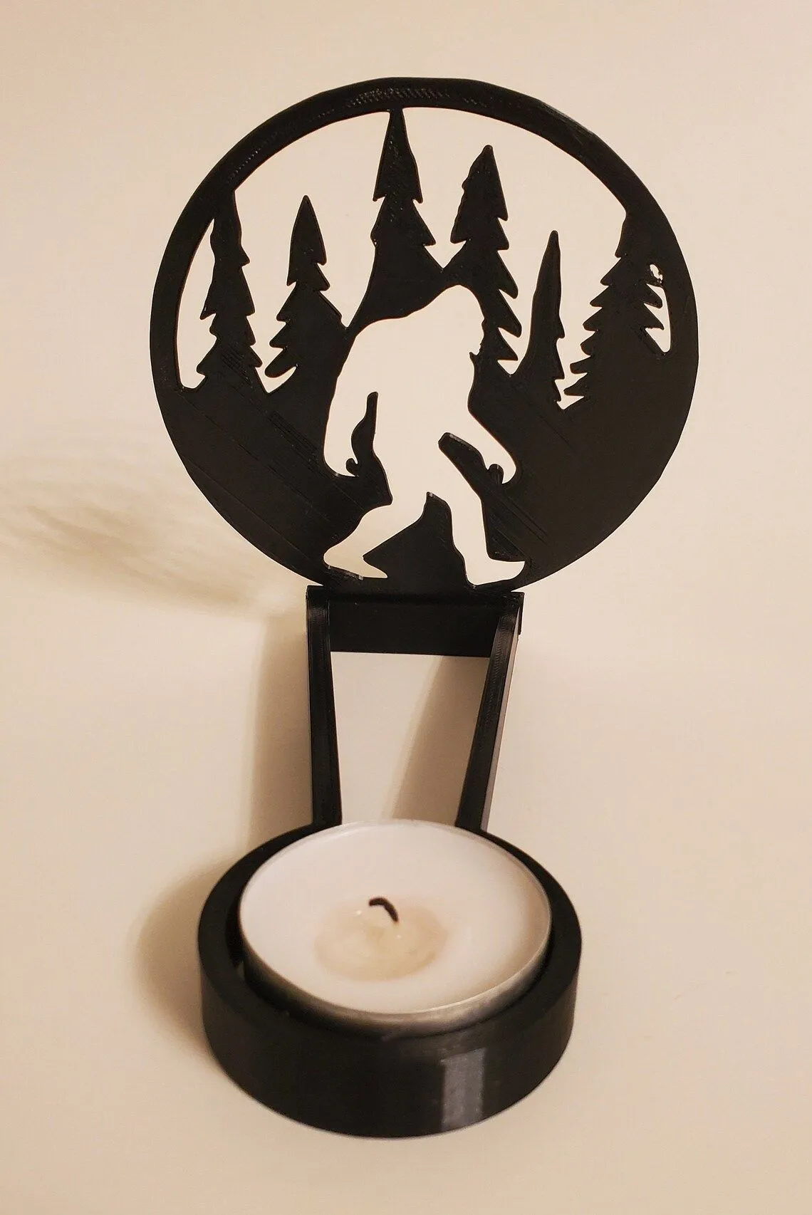 Metal geometric Halloween candle holder in stainless steel, 14cm long, modern simplicity style