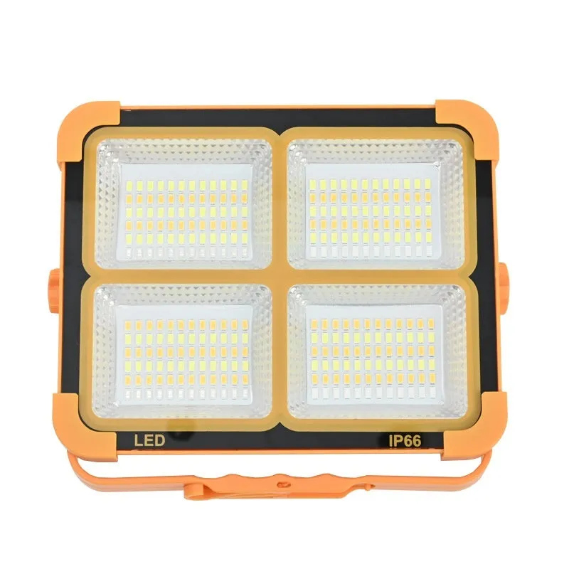 Portable square camping lantern with high-power 100W illumination, IP66 rated, size 215x180mm