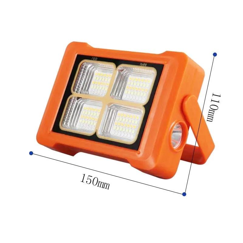 Portable square camping lantern with high-power 100W illumination, IP66 rated, size 215x180mm
