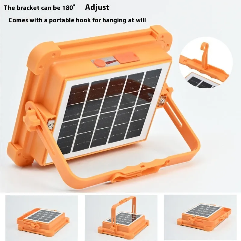 Portable square camping lantern with high-power 100W illumination, IP66 rated, size 215x180mm