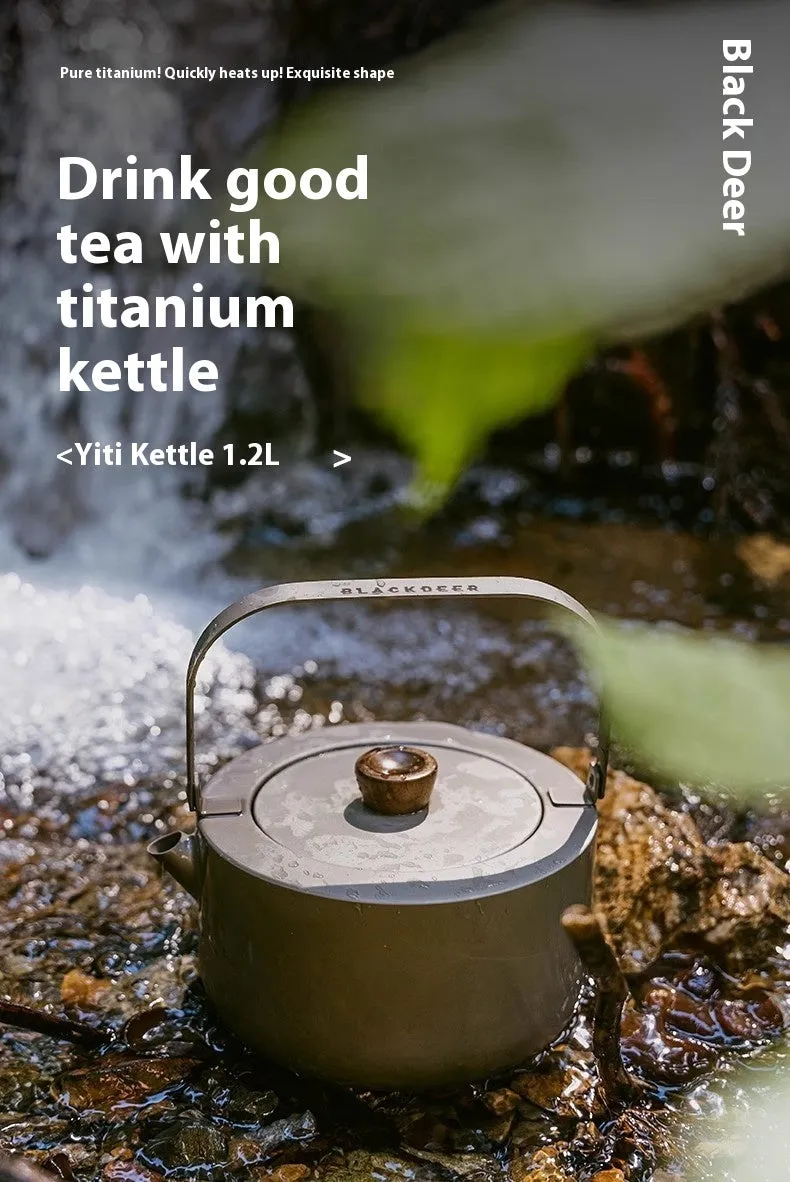Yi titanium kettle 1.2L ultra-light camping outdoor boiling teapot