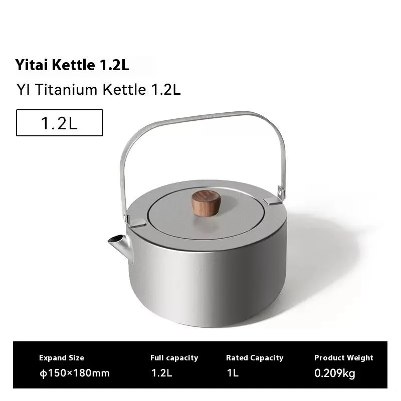 Yi titanium kettle 1.2L ultra-light camping outdoor boiling teapot