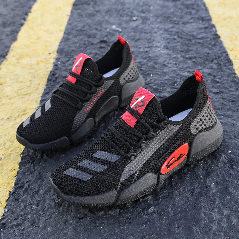 Mesh shallow mouth low-cut breathable shoes in white with composite sole flat heel round toe