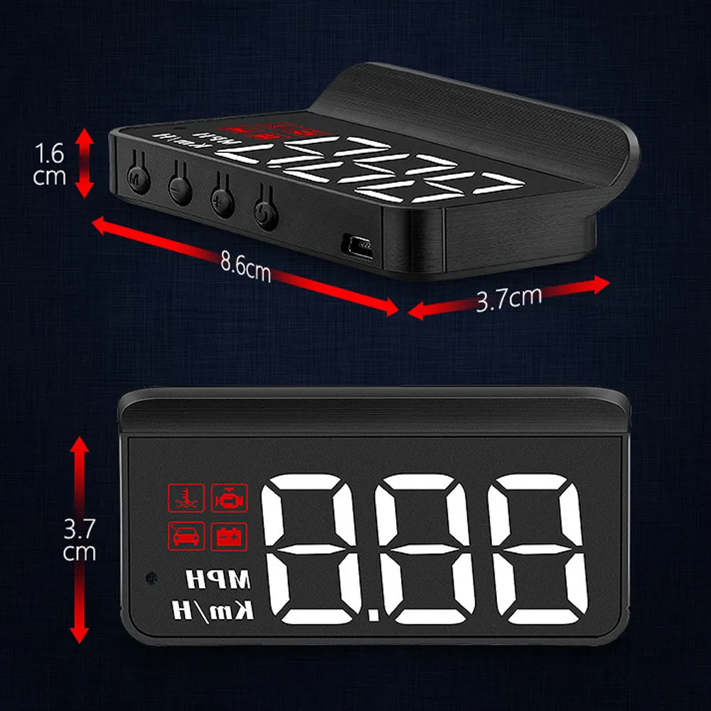 M3 Car OBD2 GPS Head-Up Display projector with dials and 4:3 screen