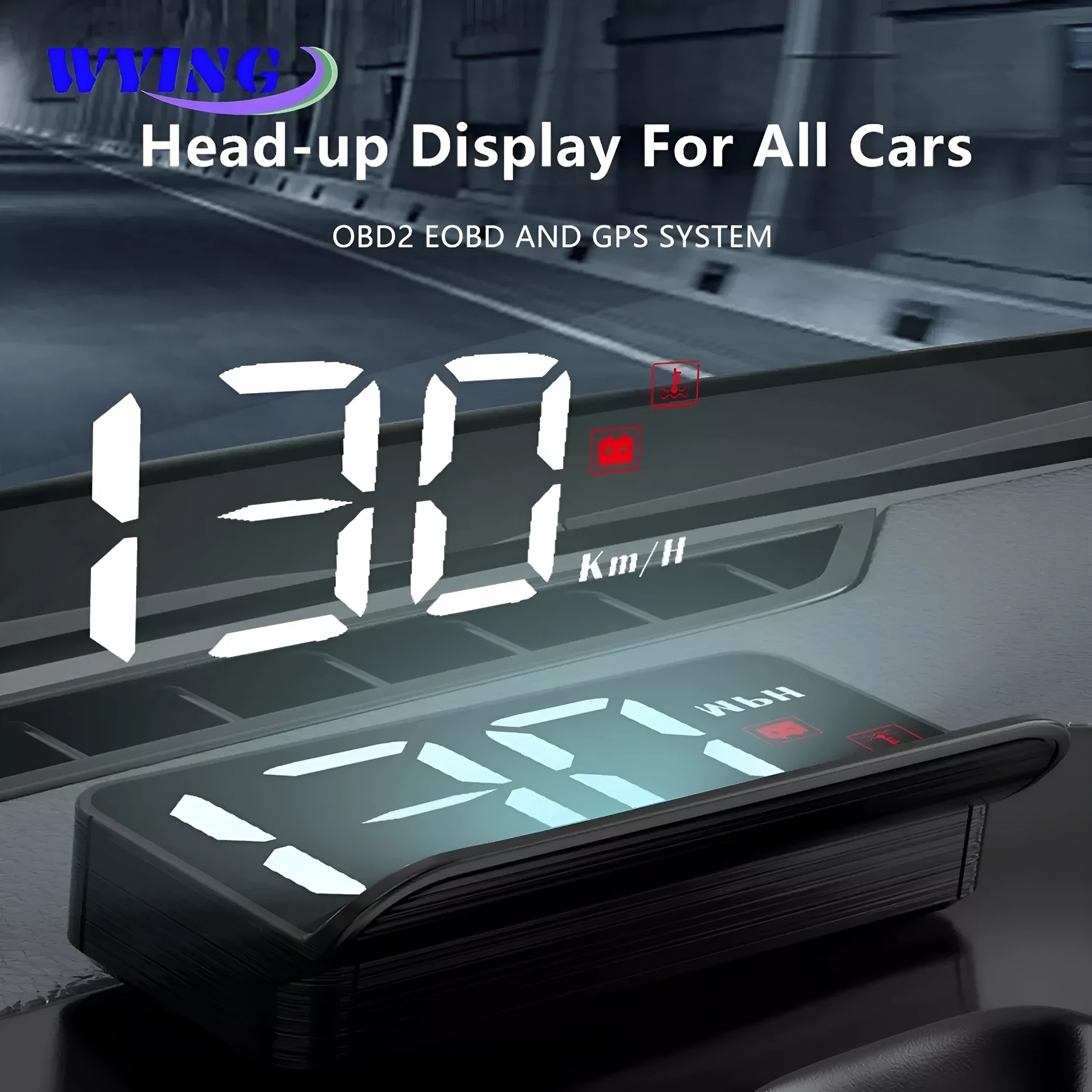 M3 Car OBD2 GPS Head-Up Display projector with dials and 4:3 screen