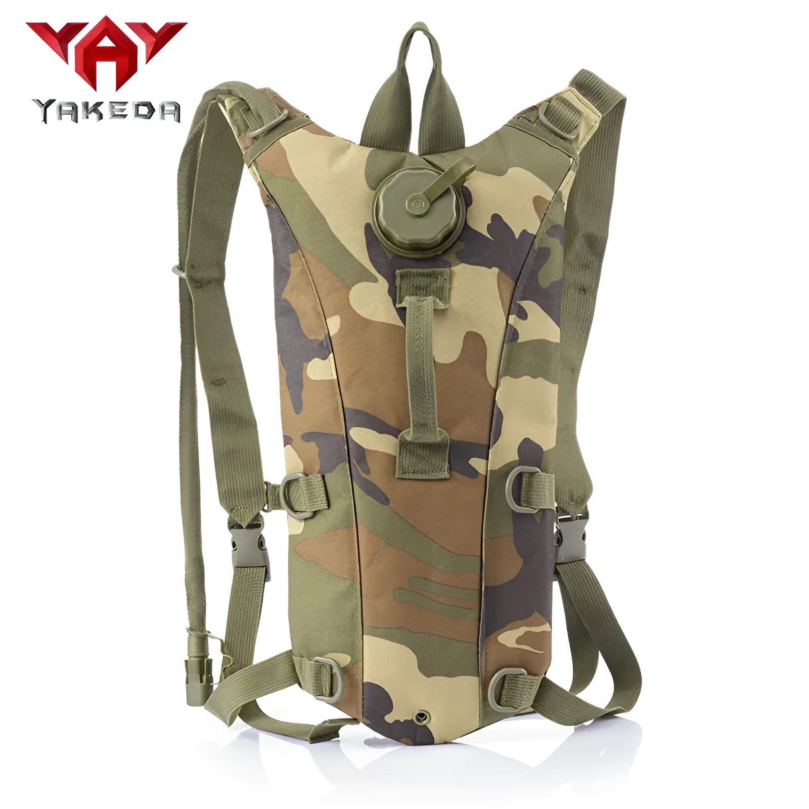 Tactical water bag in jungle camouflage made from 600D Oxford cloth, 46cm length, for outdoor sports and camping